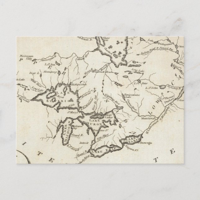 New Map of Upper & Lower Canada Postcard (Front)