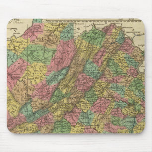New Map Of Virginia 2 Mouse Mat