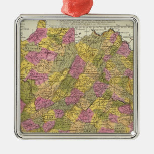 New Map Of Virginia Metal Tree Decoration