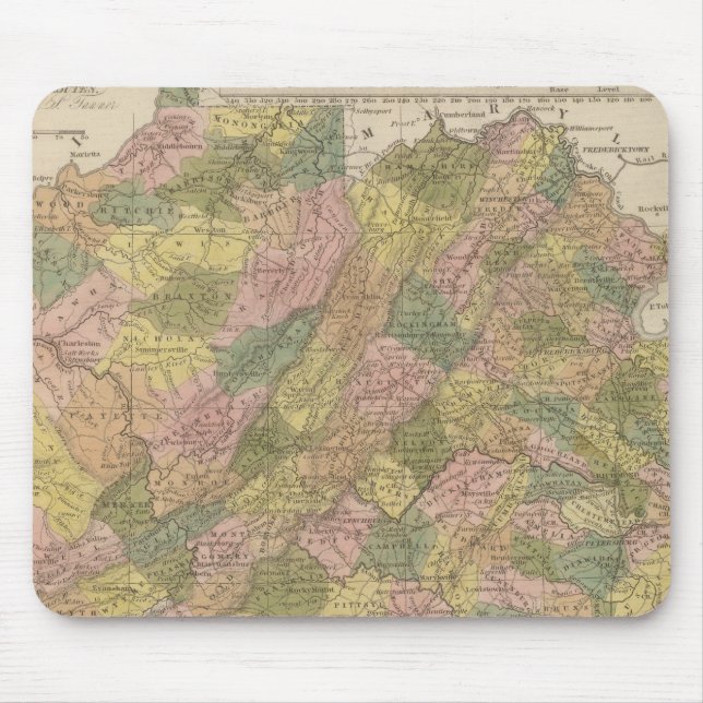 New Map Of Virginia Mouse Mat (Front)