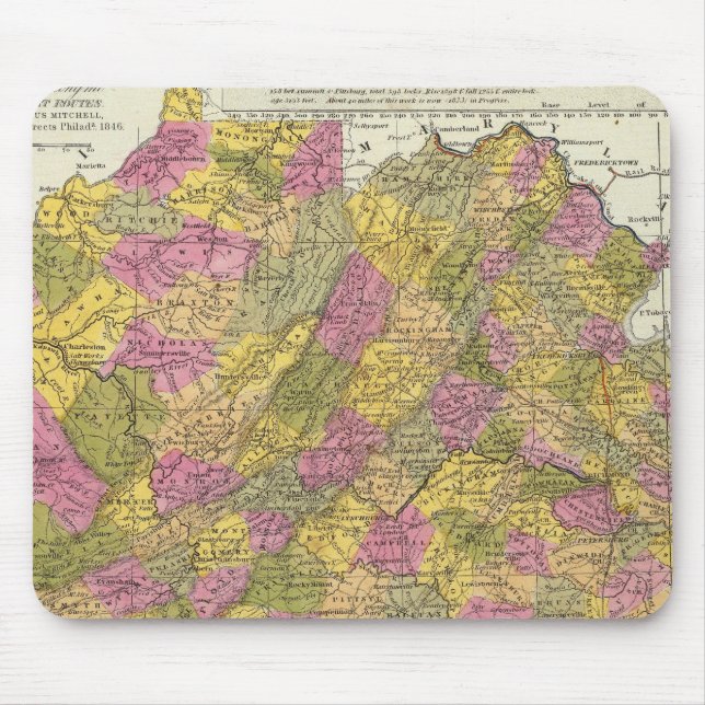 New Map Of Virginia Mouse Mat (Front)