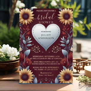 New Maroon Traditional Fall Burgundy Bridal Shower