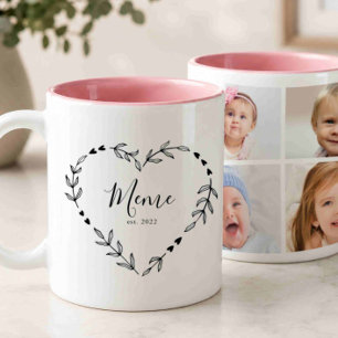 New Meme Year Est. Four Photo Collage Two-Tone Coffee Mug