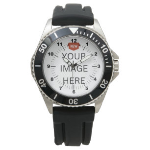 NEW! Men's Crown Protector Black Rubber Watch