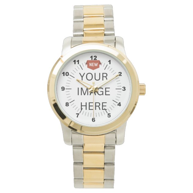 NEW! Men's Oversized Two-Tone Bracelet Watch (Front)