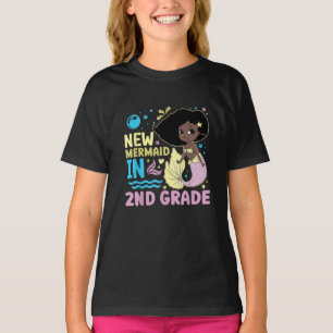 New Mermaid In 2nd Grade Afro Black Girl Second T-Shirt