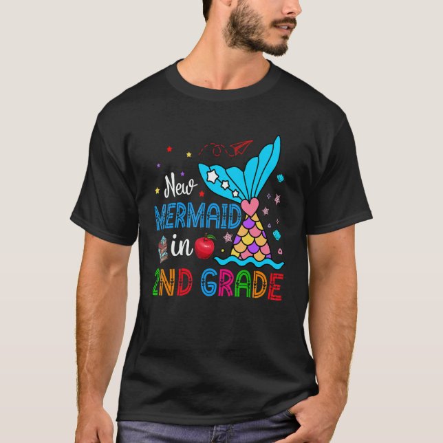 New Mermaid In 2nd Grade Matching Mermaid  Student T-Shirt (Front)