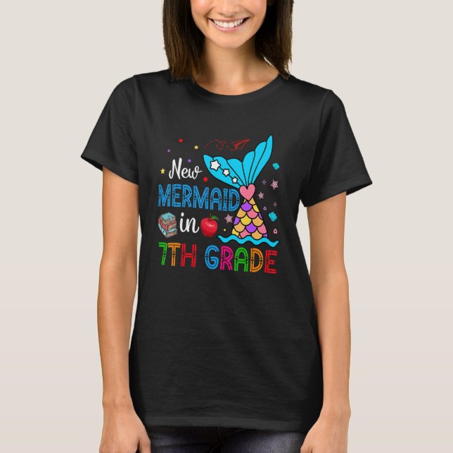 New Mermaid In 7th Grade Matching Mermaid  Student T-Shirt (Front)