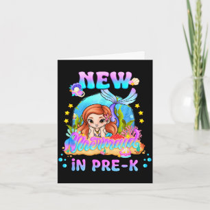 New mermaid in pre-k cute back to school preschool card