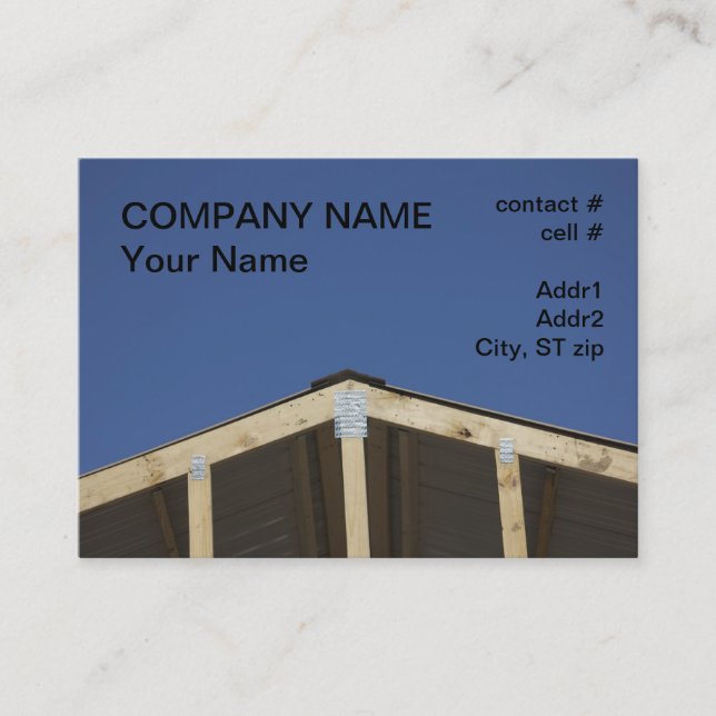 new metal roof construction business card (Front)