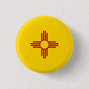 New Mexican Flag, Flag of New Mexico 3 Cm Round Badge