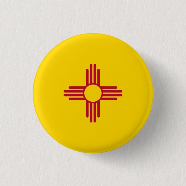 New Mexican Flag, Flag of New Mexico 3 Cm Round Badge (Front)