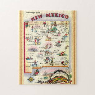 New Mexico  11x14 illustrated Map Jigsaw Puzzle