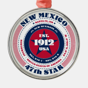 New Mexico 47th State Christmas Ornament