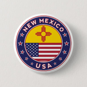 New Mexico 6 Cm Round Badge