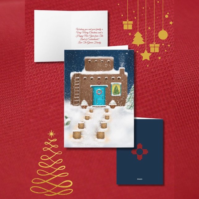 New Mexico Adobe Christmas Scene Holiday Card (Creator Uploaded)