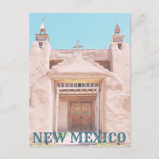 New Mexico Adobe Church Postcard (Front)
