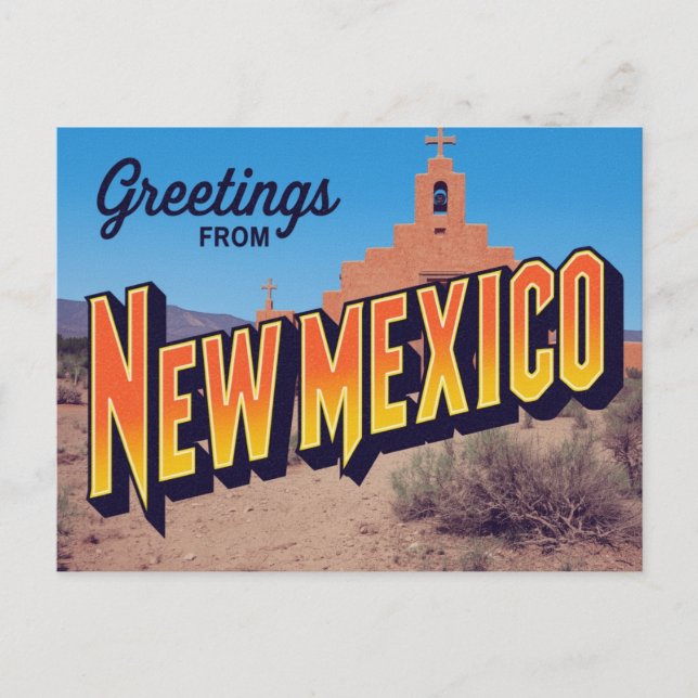 New Mexico Adobe Mission Postcard (Front)