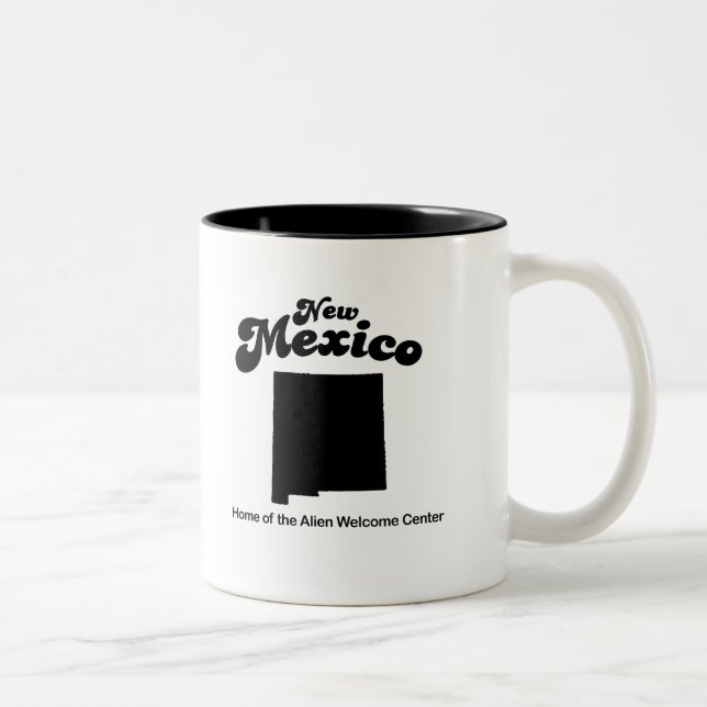 New Mexico - Alien Welcome  Centre Two-Tone Coffee Mug (Right)
