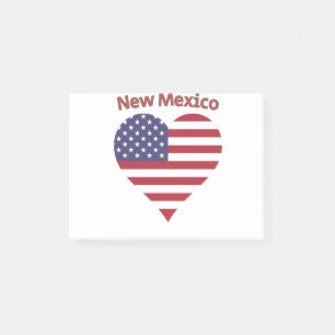 New Mexico American Flag Heart Post-it Notes