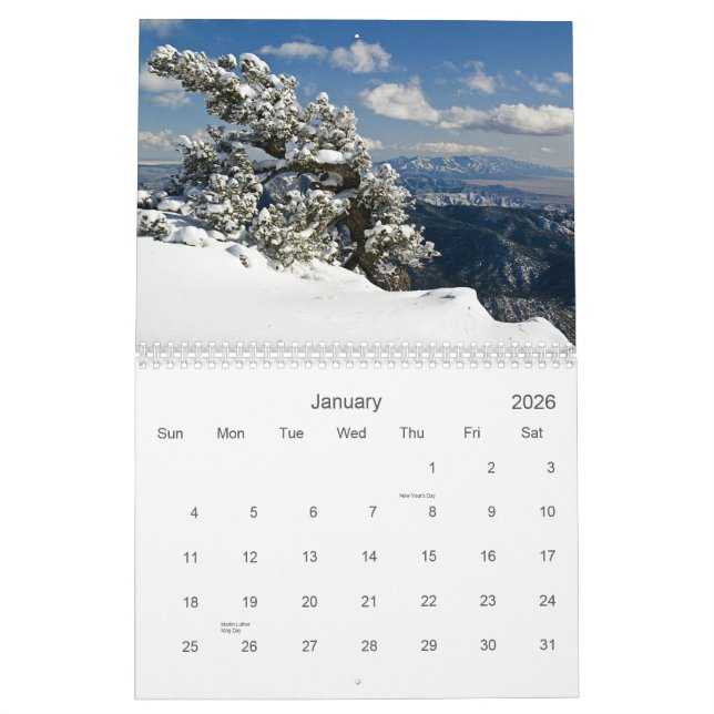 New Mexico (and Places West) Calendar (Jan 2026)