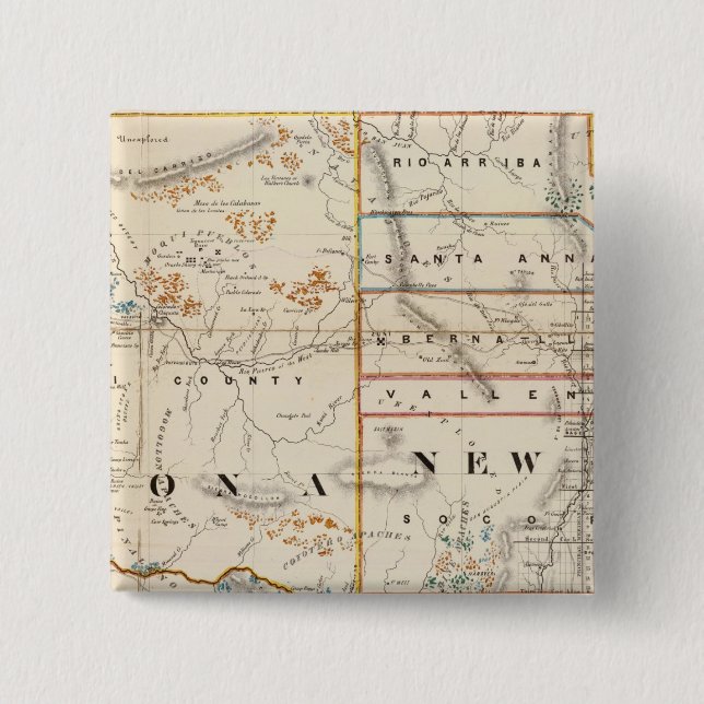 New Mexico, Arizona 15 Cm Square Badge (Front)