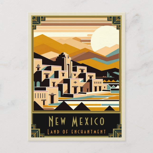 New Mexico | Art Deco Postcard (Front)