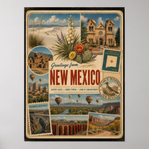 New Mexico Authentic Vintage Style Poster