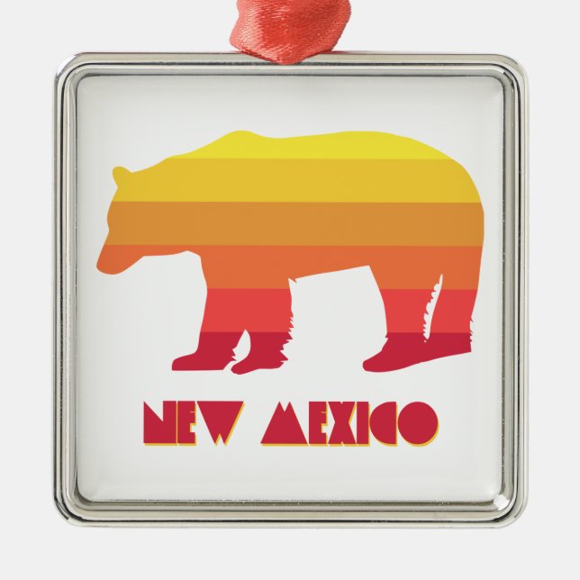 New Mexico Bear Metal Tree Decoration (Front)