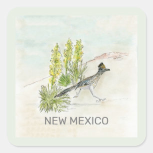 New Mexico bird flower Square Sticker