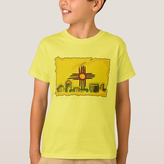 New Mexico boys artistic flag skyline tee (Front)