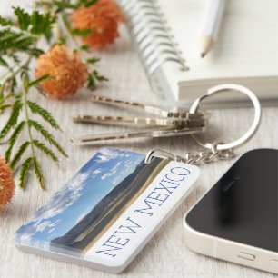 New Mexico Bright Blue Sky and Mountains Keychain
