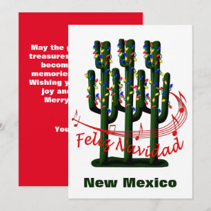 New Mexico Cactus Christmas Feliz Navidad Holiday  Card
