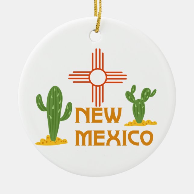 New Mexico Ceramic Tree Decoration (Front)