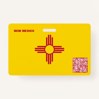NEW MEXICO -Child ID -USA Flag Background Badge ID Badge