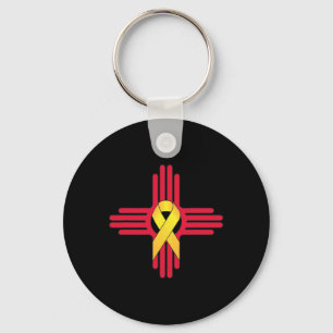 New Mexico Childhood Cancer Awareness Zia Yellow R Key Ring