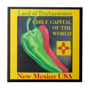 New Mexico Chile Land of Enchantment Red or Green Tile