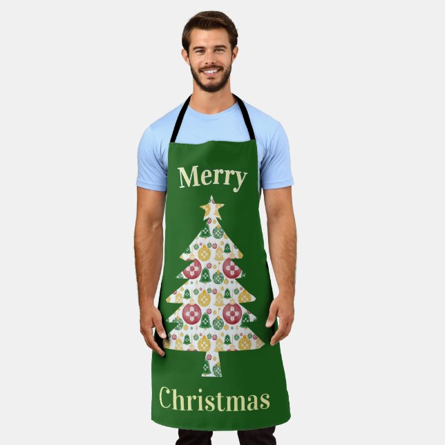 New Mexico Christmas Ornaments Zia Red Green Blue  Apron (Worn)