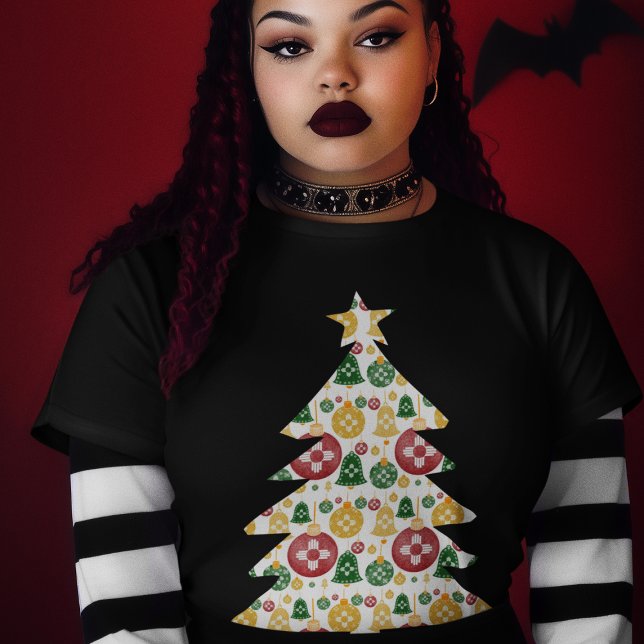 New Mexico Christmas Ornaments Zia Red Green Blue  T-Shirt (Creator Uploaded)