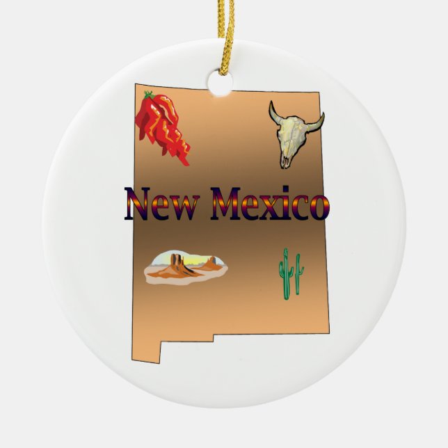 New Mexico Christmas Tree Ornament (Front)