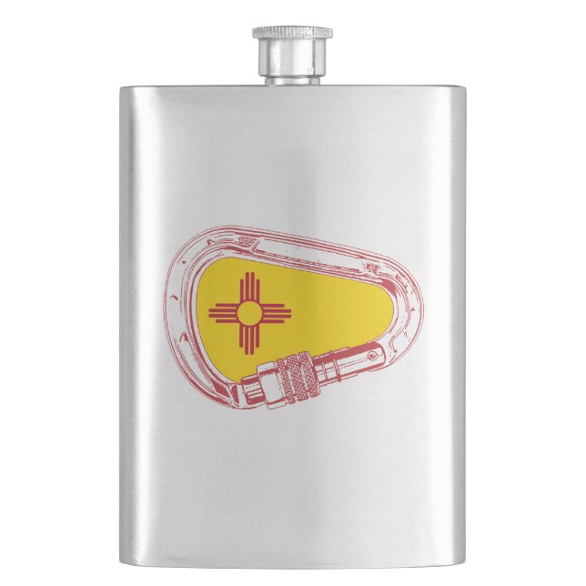 New Mexico Climbing Carabiner Hip Flask (Front)