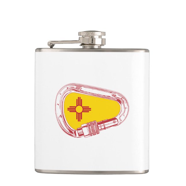 New Mexico Climbing Carabiner Hip Flask (Front)