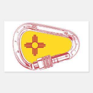New Mexico Climbing Carabiner Rectangular Sticker