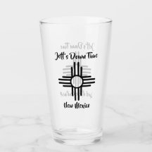New Mexico Custom Name Zia Sun Symbol Gift Beer Gl
