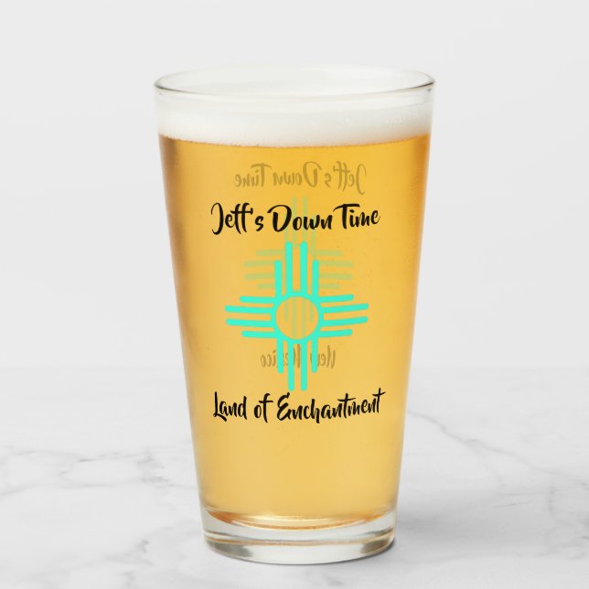New Mexico Custom Name Zia Sun Symbol Gift Beer Gl Glass (Back Filled)