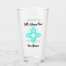 New Mexico Custom Name Zia Sun Symbol Gift Beer Gl