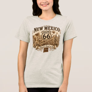 New Mexico Desert Soul Route 66 Hot Air Balloon Tri-Blend Shirt