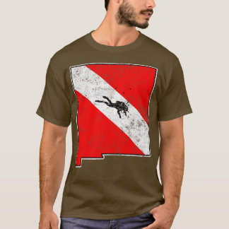 New Mexico Dive Flag Scuba Diving State Map Dive F T-Shirt