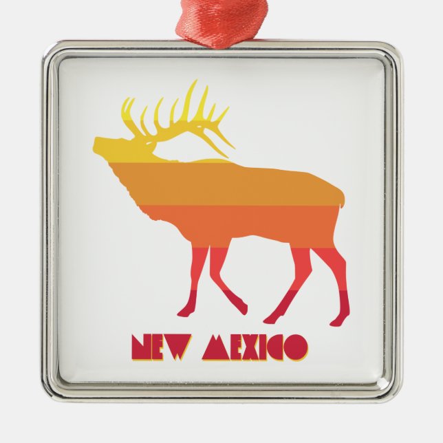 New Mexico Elk Metal Tree Decoration (Front)