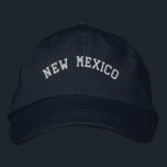 New Mexico Embroidered Basic Cap Navy Blue<br><div class="desc">A Basic Adjustable Cap embroidered with the (customisable) text New Mexico.  Select the hat and text colour and style of your choice.</div>